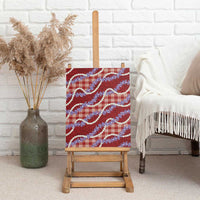 Red Hawaii Palaka Honohono Pikake Canvas Wall Art Hawaiian Orchid Lei Polynesian Pattern LT14 - Polynesian Pride