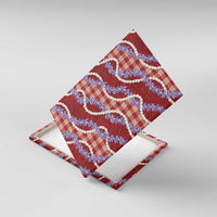 Red Hawaii Palaka Honohono Pikake Canvas Wall Art Hawaiian Orchid Lei Polynesian Pattern LT14 With Frame Red - Polynesian Pride