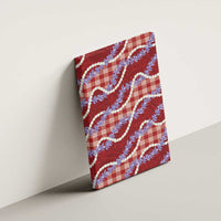 Red Hawaii Palaka Honohono Pikake Canvas Wall Art Hawaiian Orchid Lei Polynesian Pattern LT14 - Polynesian Pride