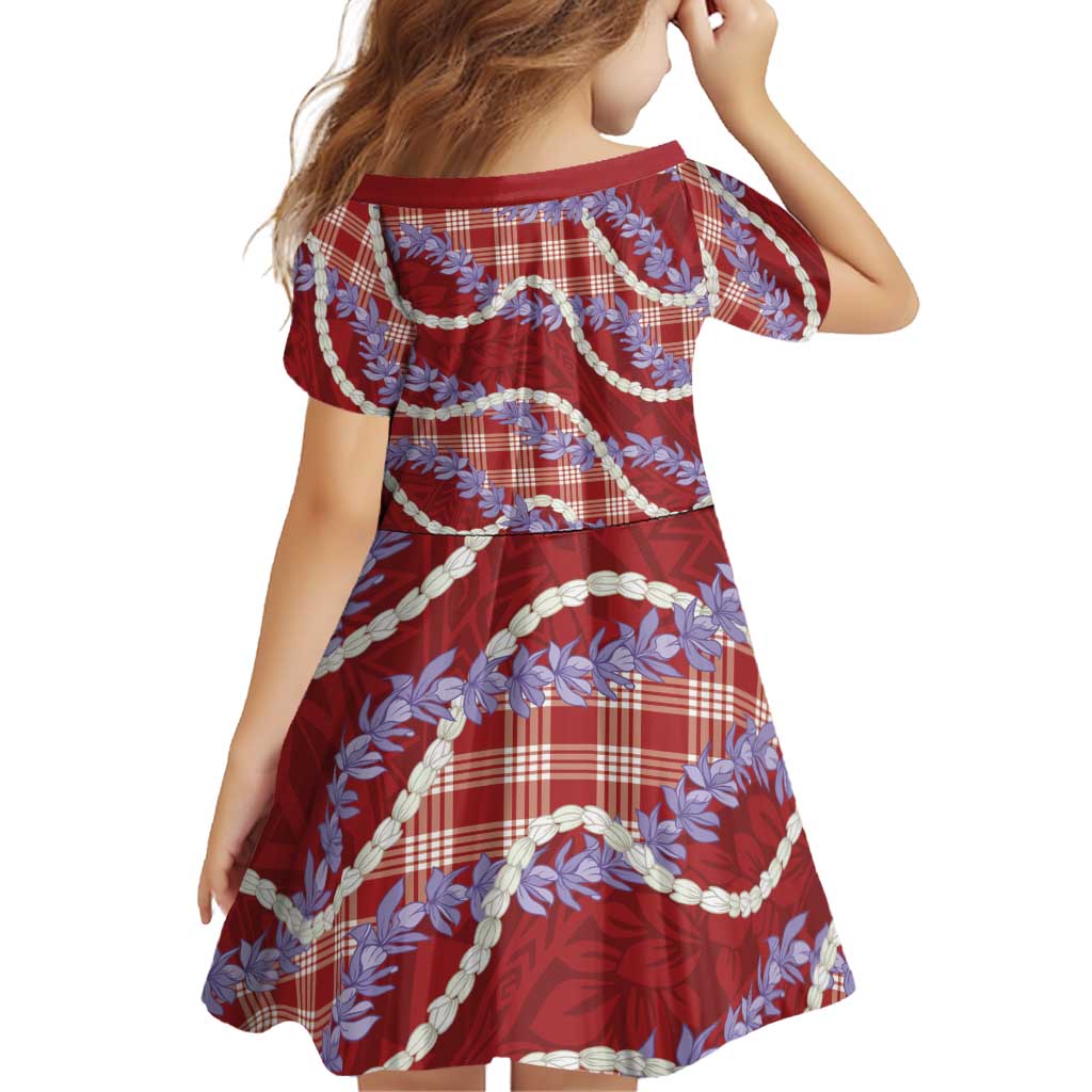 Red Hawaii Palaka Honohono Pikake Family Matching Summer Maxi Dress and Hawaiian Shirt Hawaiian Orchid Lei Polynesian Pattern LT14 - Polynesian Pride