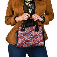 Red Hawaii Palaka Honohono Pikake Shoulder Handbag Hawaiian Orchid Lei Polynesian Pattern LT14 - Polynesian Pride