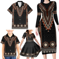 Bula Fiji Dashiki Vintage Fijian Masi Tapa Pattern Family Matching Long Sleeve Bodycon Dress and Hawaiian Shirt LT14 - Polynesian Pride