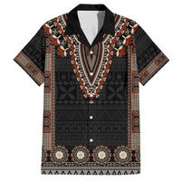 Bula Fiji Dashiki Vintage Fijian Masi Tapa Pattern Family Matching Off Shoulder Short Dress and Hawaiian Shirt LT14 Dad's Shirt - Short Sleeve Brown - Polynesian Pride