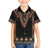 Bula Fiji Dashiki Vintage Fijian Masi Tapa Pattern Family Matching Tank Maxi Dress and Hawaiian Shirt LT14 Son's Shirt Brown - Polynesian Pride