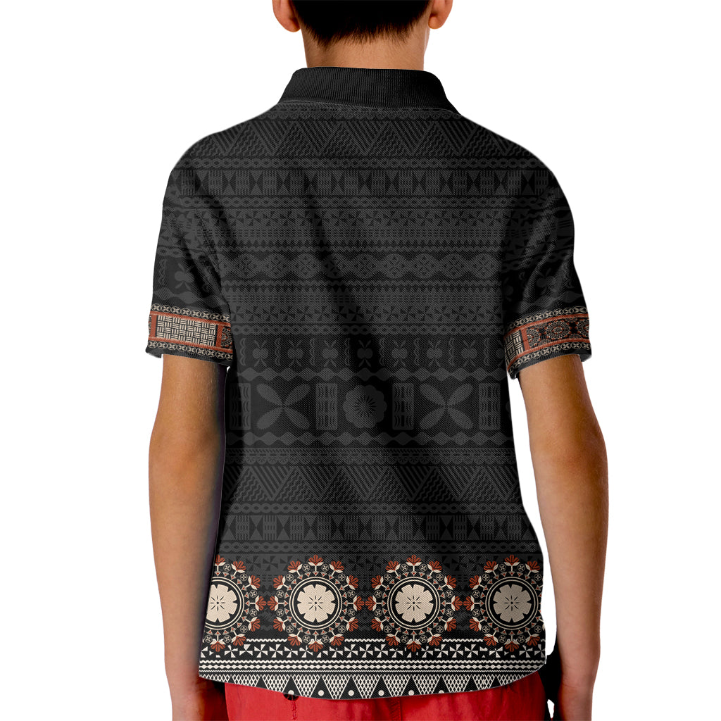 Bula Fiji Dashiki Vintage Fijian Masi Tapa Pattern Kid Polo Shirt LT14 - Polynesian Pride