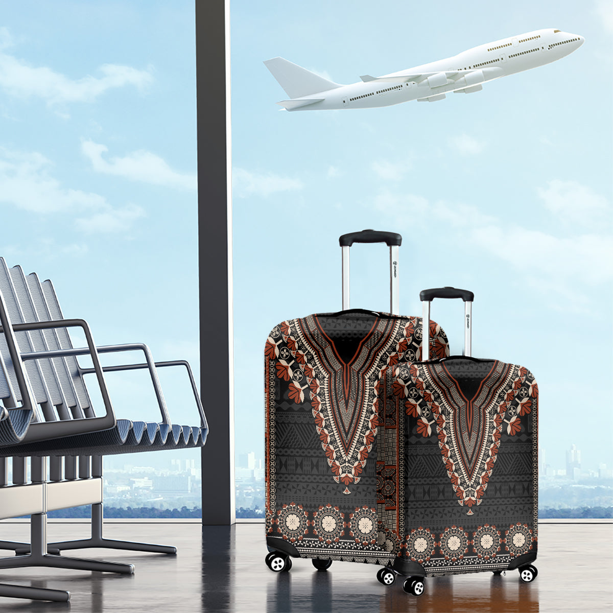 Bula Fiji Dashiki Vintage Fijian Masi Tapa Pattern Luggage Cover LT14 - Polynesian Pride
