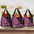 Pink Polynesia Easter Day Grocery Bag Eggs With Bunny Polynesian Pattern