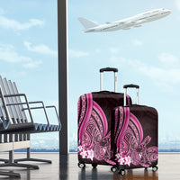 Pink Polynesia Easter Day Luggage Cover Eggs With Bunny Polynesian Pattern