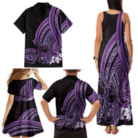 Purple Polynesia Easter Day Family Matching Tank Maxi Dress and Hawaiian Shirt Eggs With Bunny Polynesian Pattern LT14 - Polynesian Pride