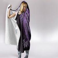 Purple Polynesia Easter Day Hooded Blanket Eggs With Bunny Polynesian Pattern