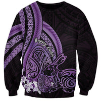 Purple Polynesia Easter Day Sweatshirt Eggs With Bunny Polynesian Pattern
