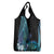 Turquoise Polynesia Easter Day Grocery Bag Eggs With Bunny Polynesian Pattern