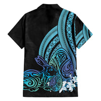 Turquoise Polynesia Easter Day Hawaiian Shirt Eggs With Bunny Polynesian Pattern