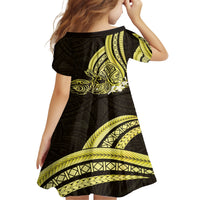 Yellow Polynesia Easter Day Family Matching Off Shoulder Maxi Dress and Hawaiian Shirt Eggs With Bunny Polynesian Pattern LT14 - Polynesian Pride