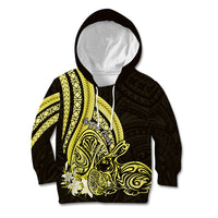 Yellow Polynesia Easter Day Kid Hoodie Eggs With Bunny Polynesian Pattern LT14 Hoodie Yellow - Polynesian Pride