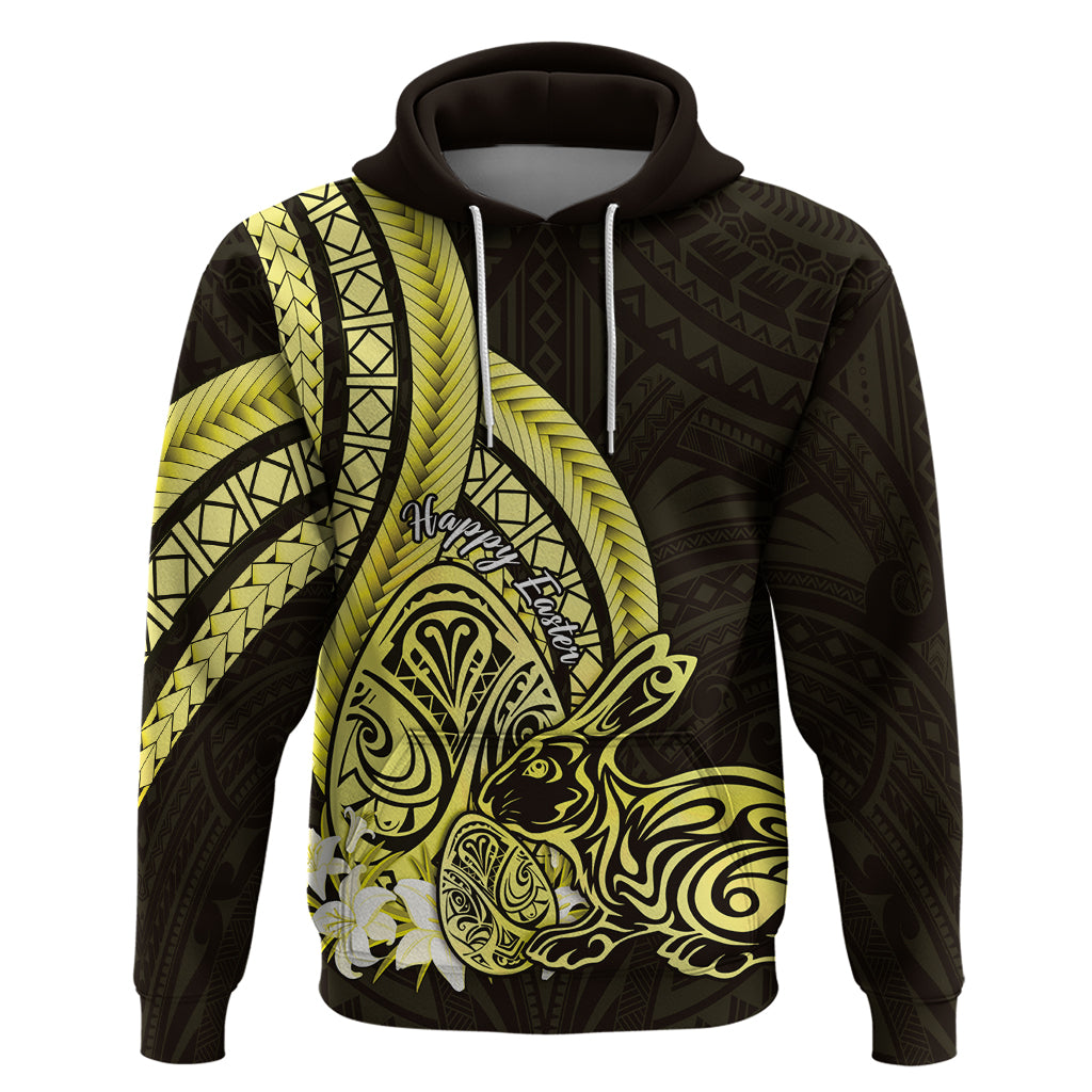 Yellow Polynesia Easter Day Zip Hoodie Eggs With Bunny Polynesian Pattern LT14 Pullover Hoodie Yellow - Polynesian Pride