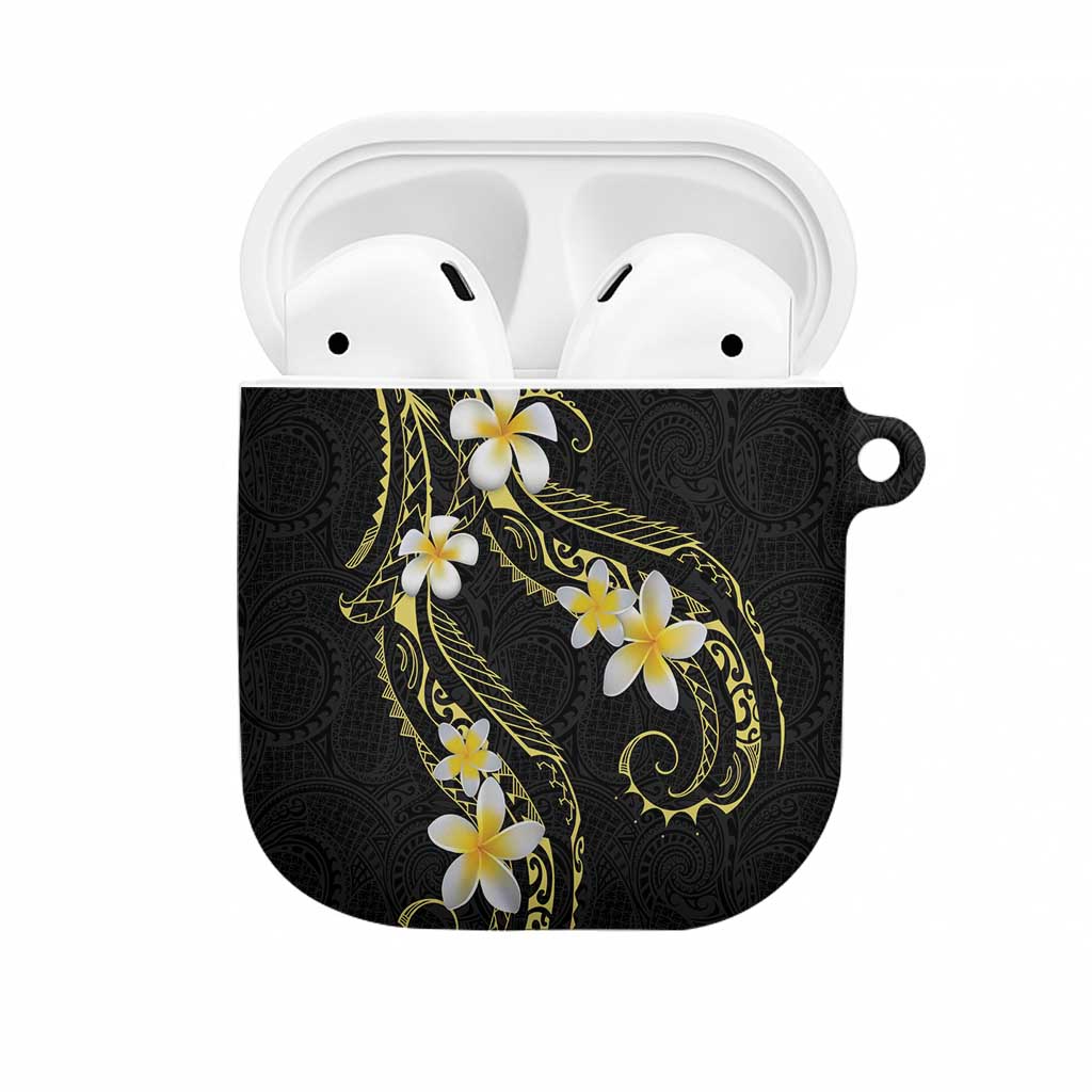 Polynesia Tattoo With Plumeria AirPods Case Elegant Vibes LT14 Black - Polynesian Pride