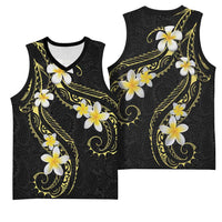 Polynesia Tattoo With Plumeria Basketball Jersey Elegant Vibes