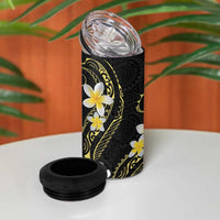 Polynesia Tattoo With Plumeria 4 in 1 Can Cooler Tumbler Elegant Vibes