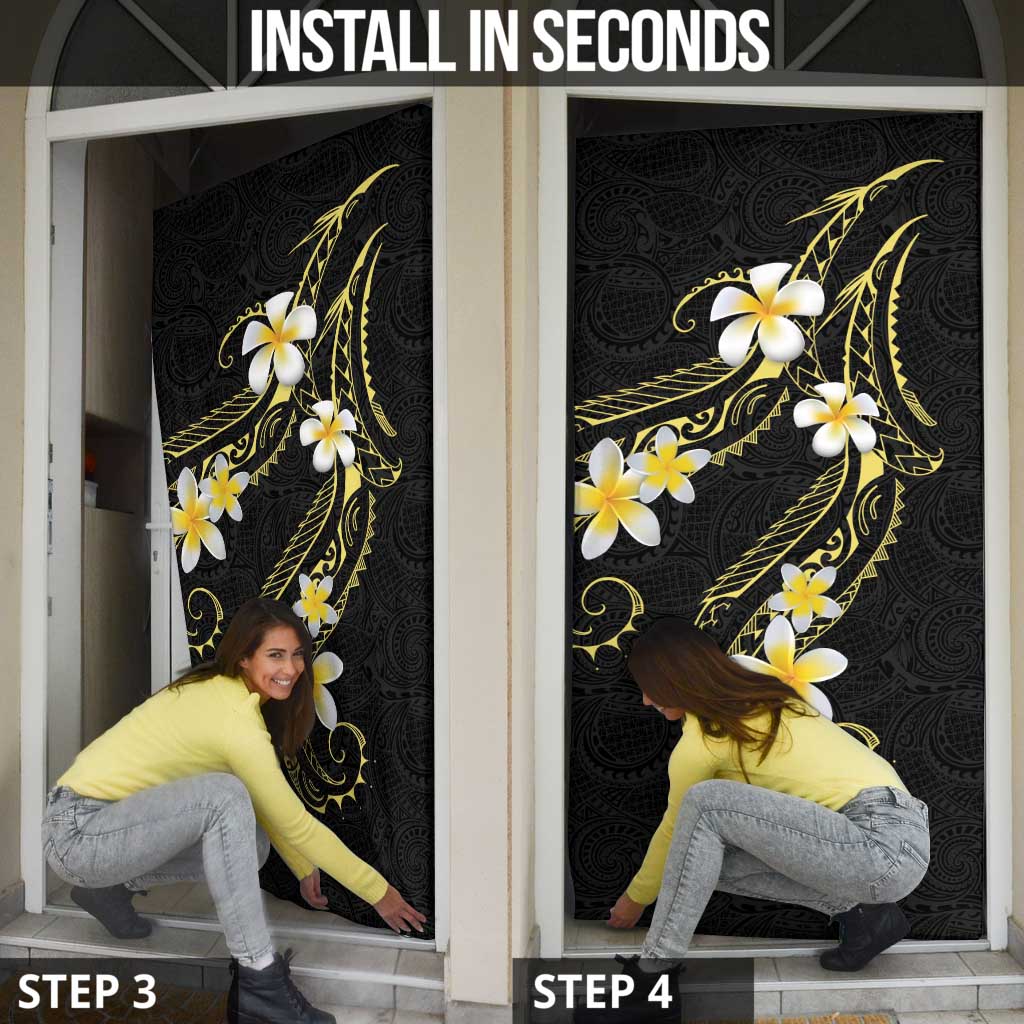 Polynesia Tattoo With Plumeria Door Cover Elegant Vibes