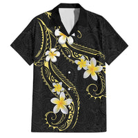 Polynesia Tattoo With Plumeria Family Matching Short Sleeve Bodycon Dress and Hawaiian Shirt Elegant Vibes LT14 Dad's Shirt - Short Sleeve Black - Polynesian Pride