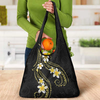 Polynesia Tattoo With Plumeria Grocery Bag Elegant Vibes