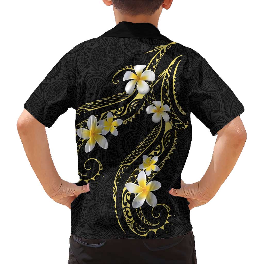 Polynesia Tattoo With Plumeria Kid Hawaiian Shirt Elegant Vibes