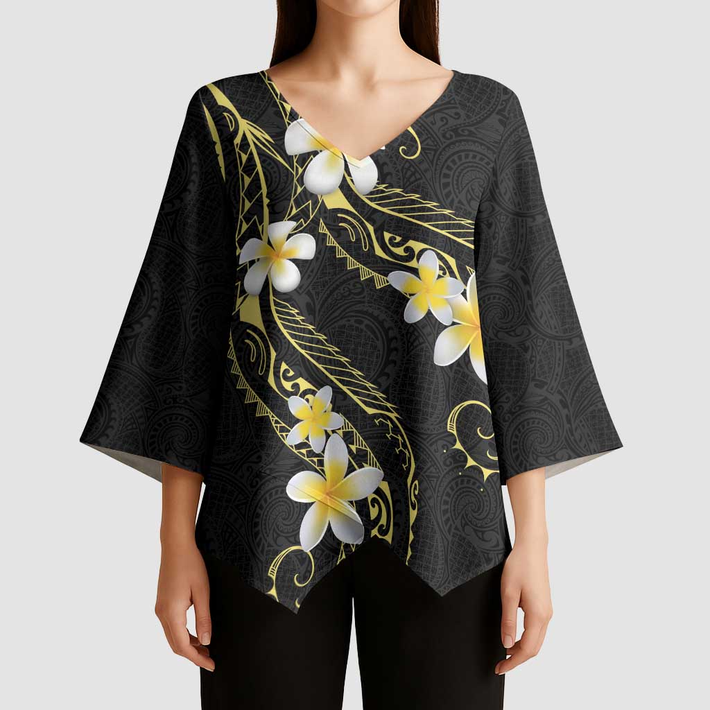 Polynesia Tattoo With Plumeria Kimono Sleeve Blouse Elegant Vibes