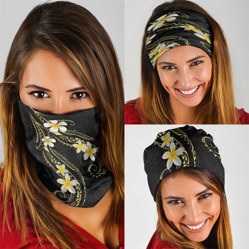 Polynesia Tattoo With Plumeria Neck Gaiter Elegant Vibes