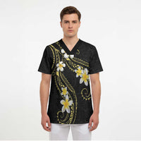 Polynesia Tattoo With Plumeria Scrub Top Elegant Vibes