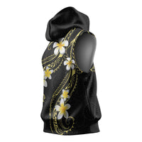 Polynesia Tattoo With Plumeria Sleeveless Hoodie Elegant Vibes