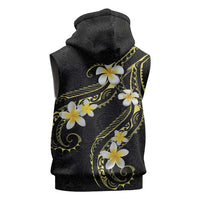 Polynesia Tattoo With Plumeria Sleeveless Zip Hoodie Elegant Vibes