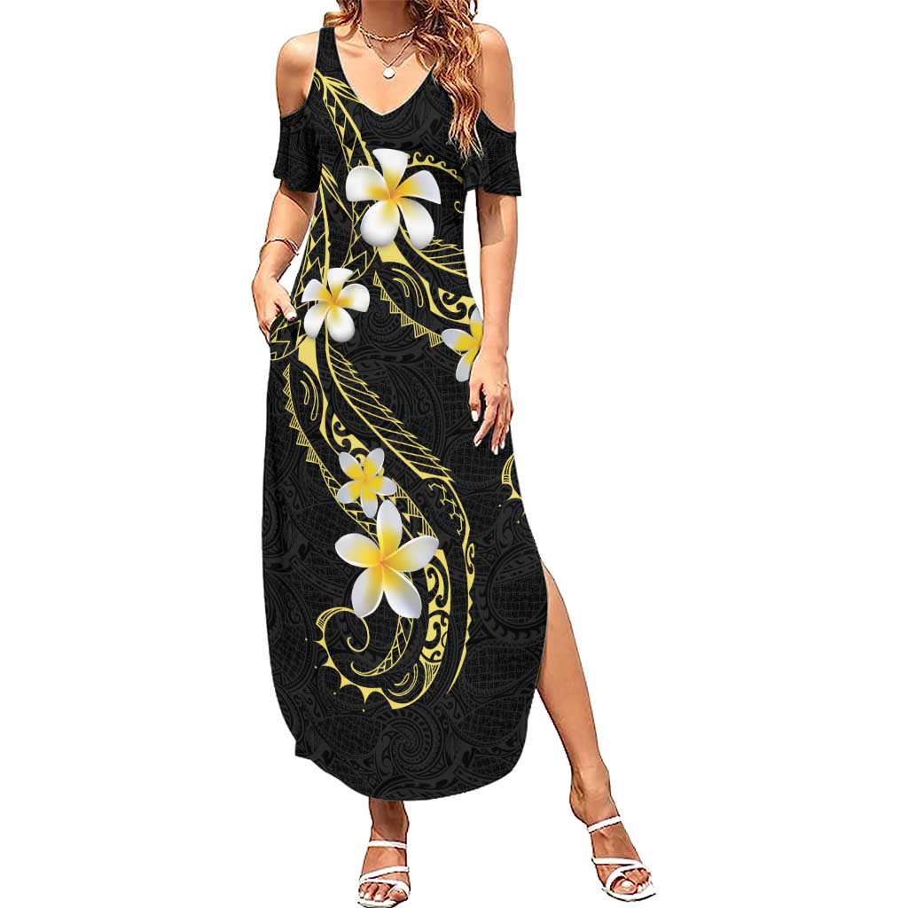 Polynesia Tattoo With Plumeria Summer Maxi Dress Elegant Vibes
