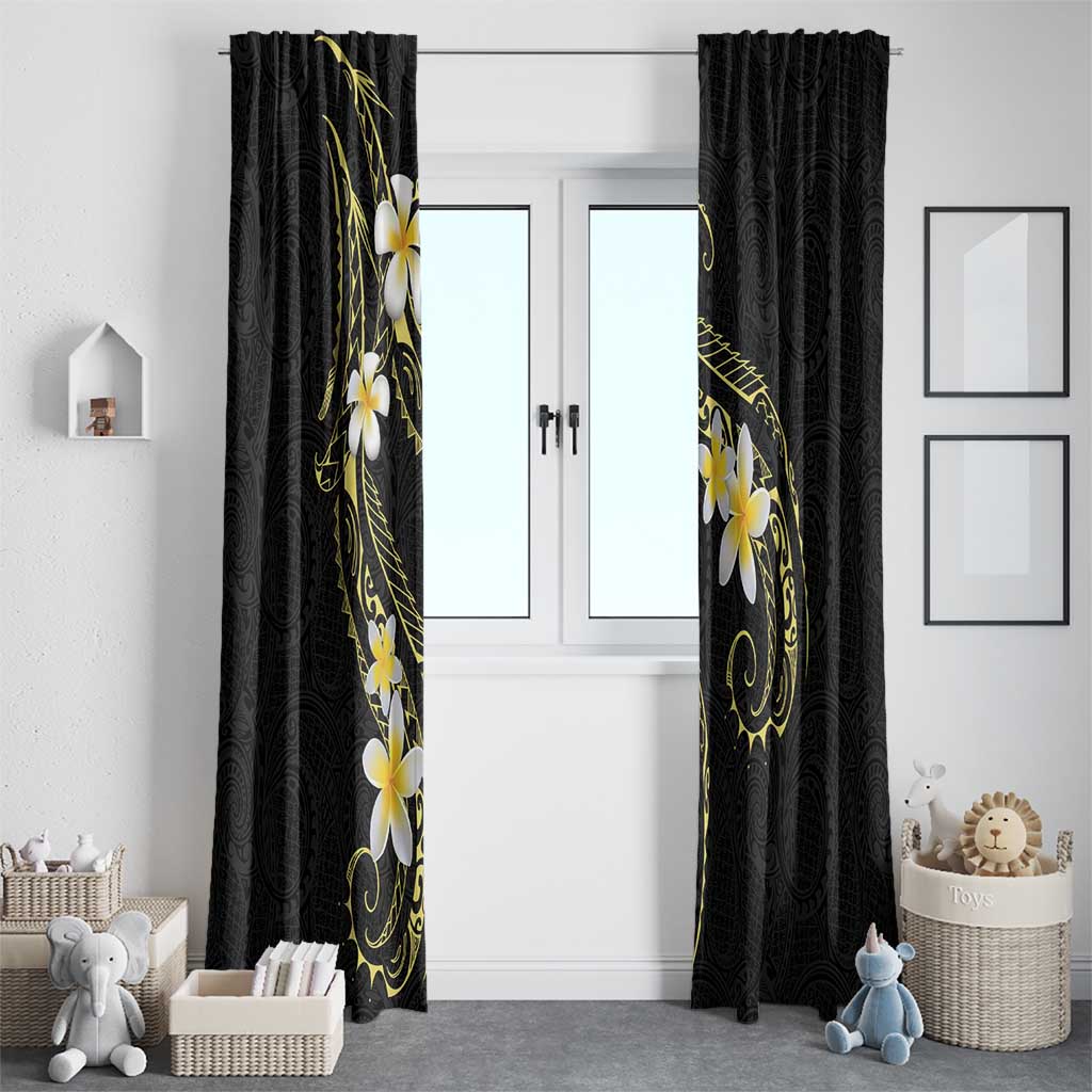 Polynesia Tattoo With Plumeria Window Curtain Elegant Vibes