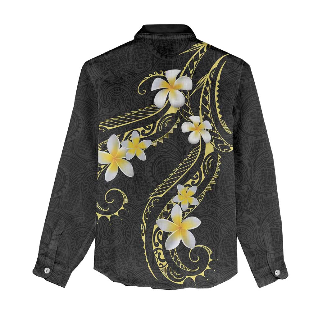 Polynesia Tattoo With Plumeria Women Casual Shirt Elegant Vibes