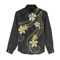 Polynesia Tattoo With Plumeria Women Casual Shirt Elegant Vibes