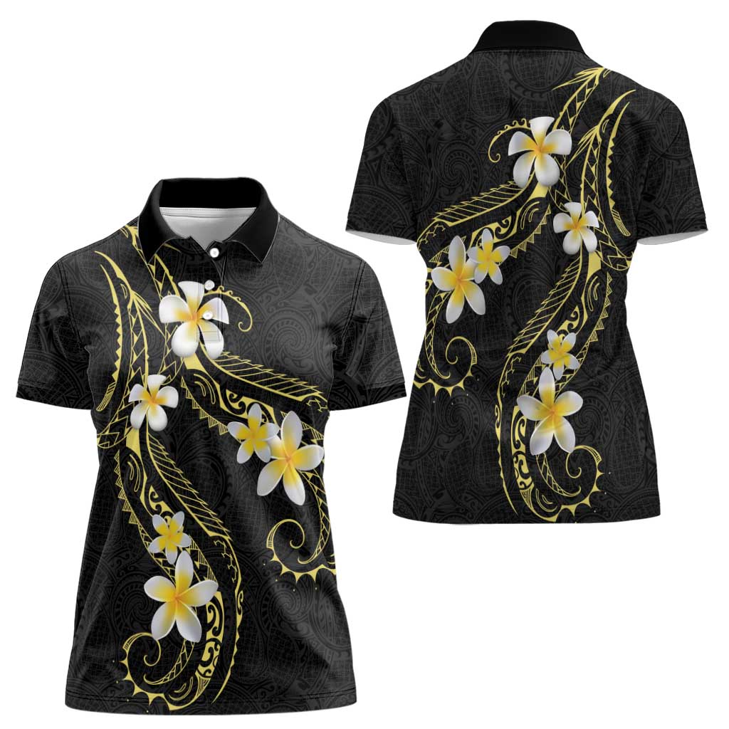 Polynesia Tattoo With Plumeria Women Polo Shirt Elegant Vibes