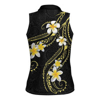 Polynesia Tattoo With Plumeria Women Sleeveless Polo Shirt Elegant Vibes