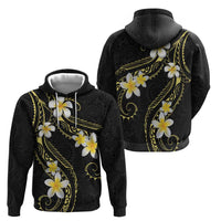 Polynesia Tattoo With Plumeria Zip Hoodie Elegant Vibes