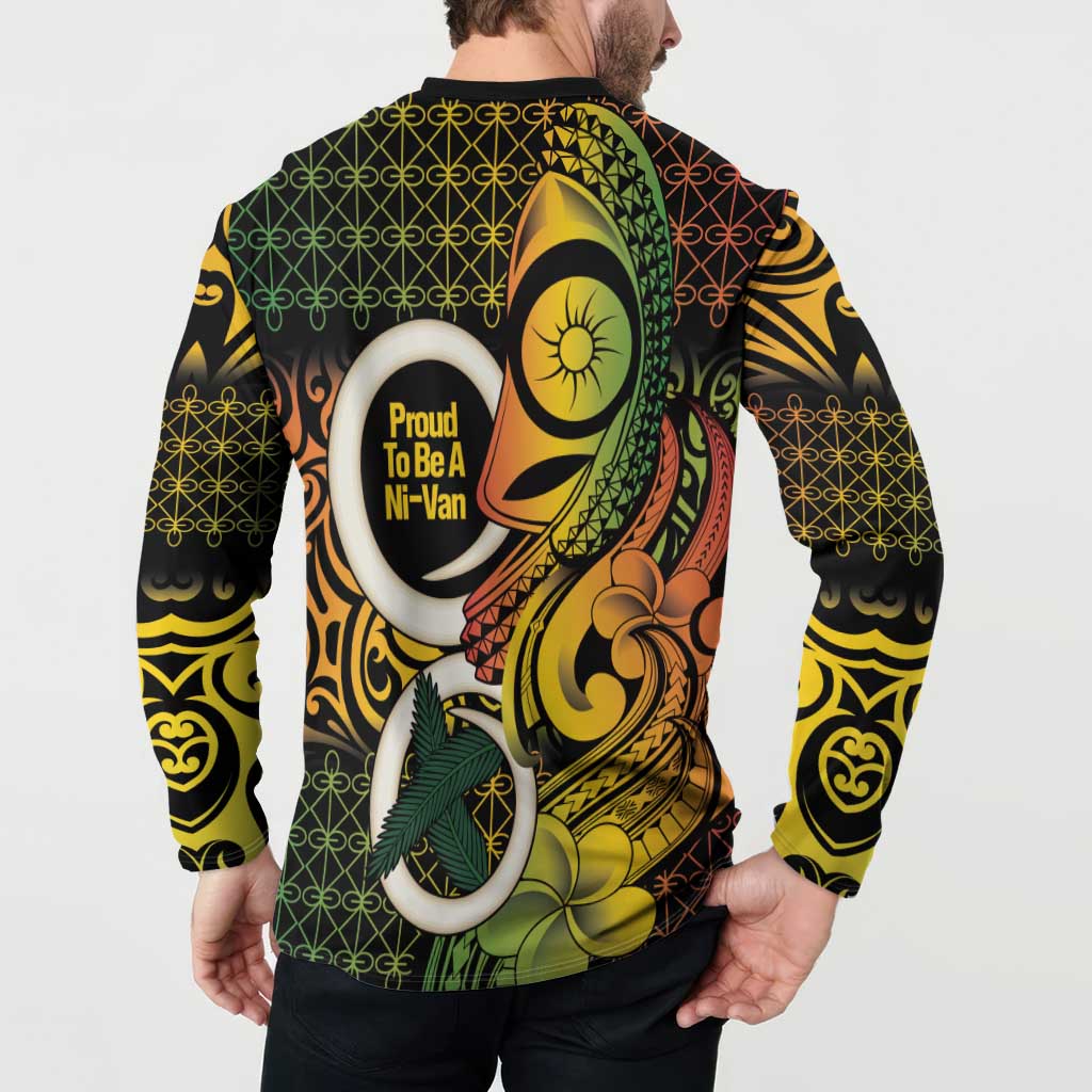 Vanuatu 1980 Button Sweatshirt Ni-Van Tamtam Sand Drawing Pattern