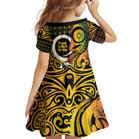 Vanuatu 1980 Family Matching Short Sleeve Bodycon Dress and Hawaiian Shirt Ni-Van Tamtam Sand Drawing Pattern LT14 - Polynesian Pride
