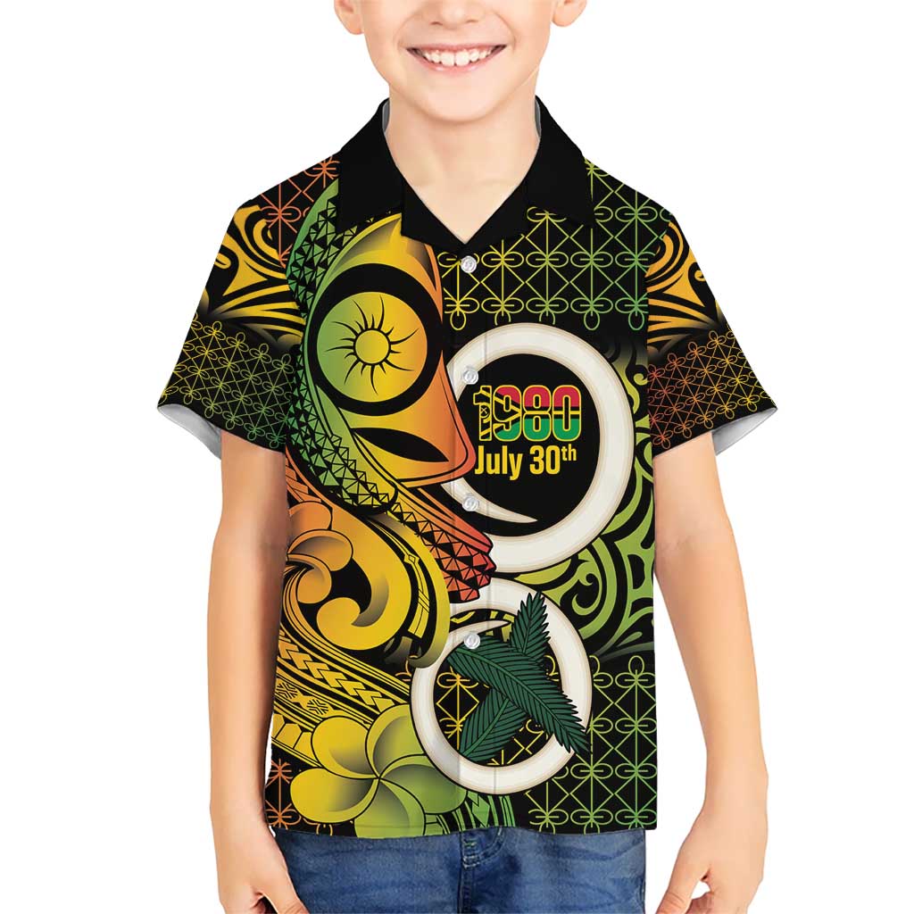 Vanuatu 1980 Hawaiian Shirt Ni-Van Tamtam Sand Drawing Pattern