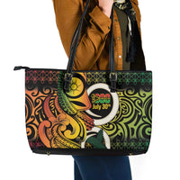 Vanuatu 1980 Leather Tote Bag Ni-Van Tamtam Sand Drawing Pattern