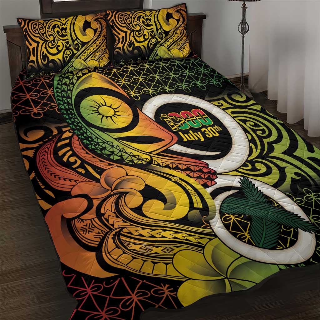 Vanuatu 1980 Quilt Bed Set Ni-Van Tamtam Sand Drawing Pattern