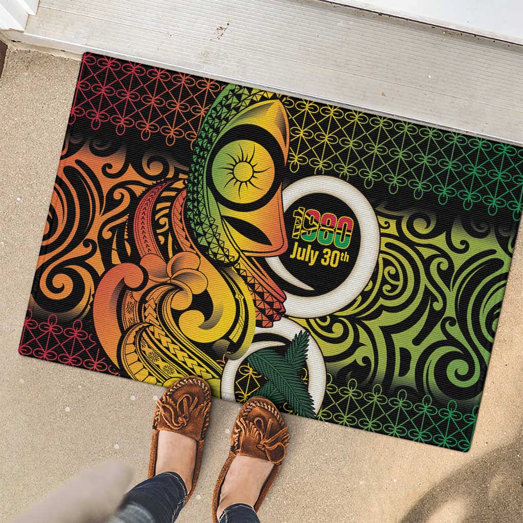 Vanuatu 1980 Rubber Doormat Ni-Van Tamtam Sand Drawing Pattern