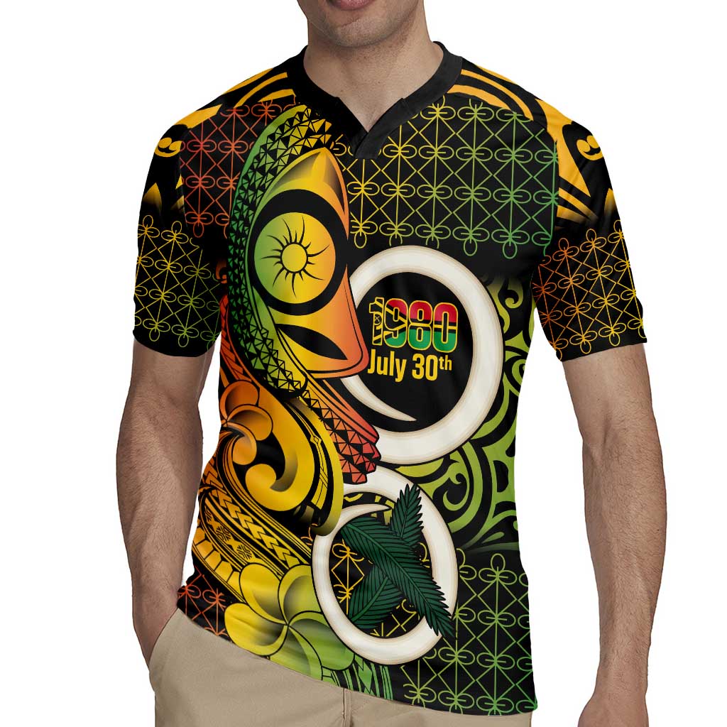 Vanuatu 1980 Rugby Jersey Ni-Van Tamtam Sand Drawing Pattern