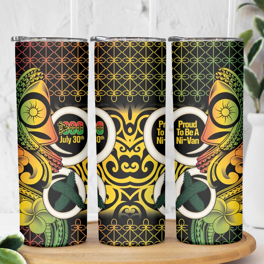 Vanuatu 1980 Skinny Tumbler Ni-Van Tamtam Sand Drawing Pattern
