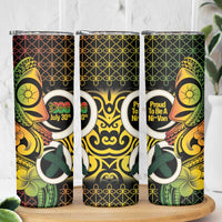 Vanuatu 1980 Skinny Tumbler Ni-Van Tamtam Sand Drawing Pattern