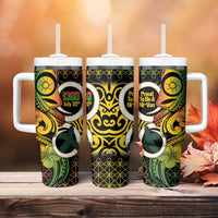 Vanuatu 1980 Tumbler With Handle Ni-Van Tamtam Sand Drawing Pattern