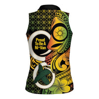 Vanuatu 1980 Women Sleeveless Polo Shirt Ni-Van Tamtam Sand Drawing Pattern